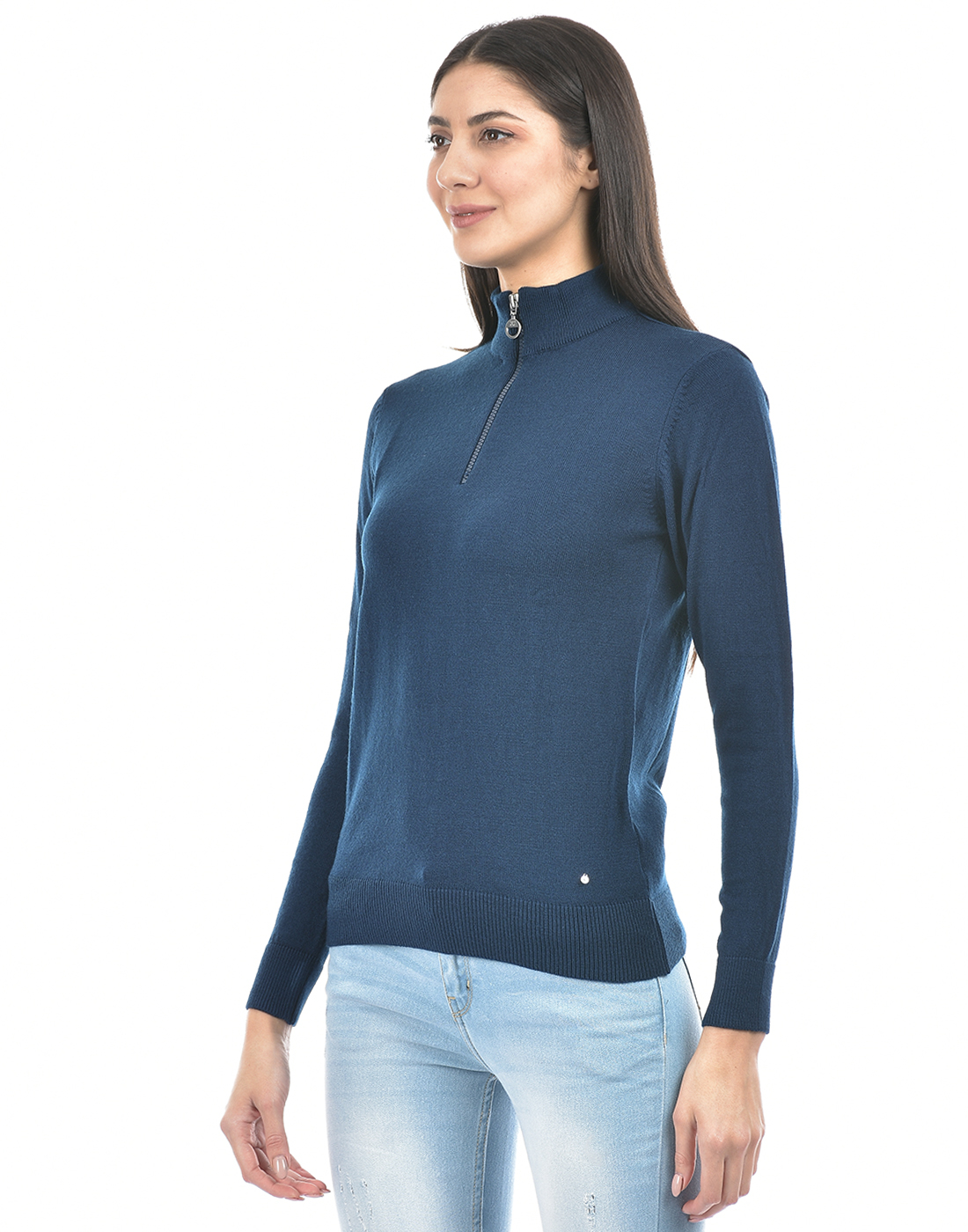 Numero Uno Women Solid Blue Sweater